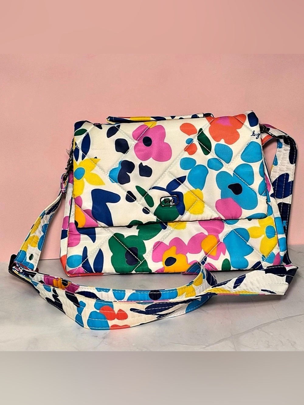 Lug Plié Floral Print Crossbody Bag NWOT
